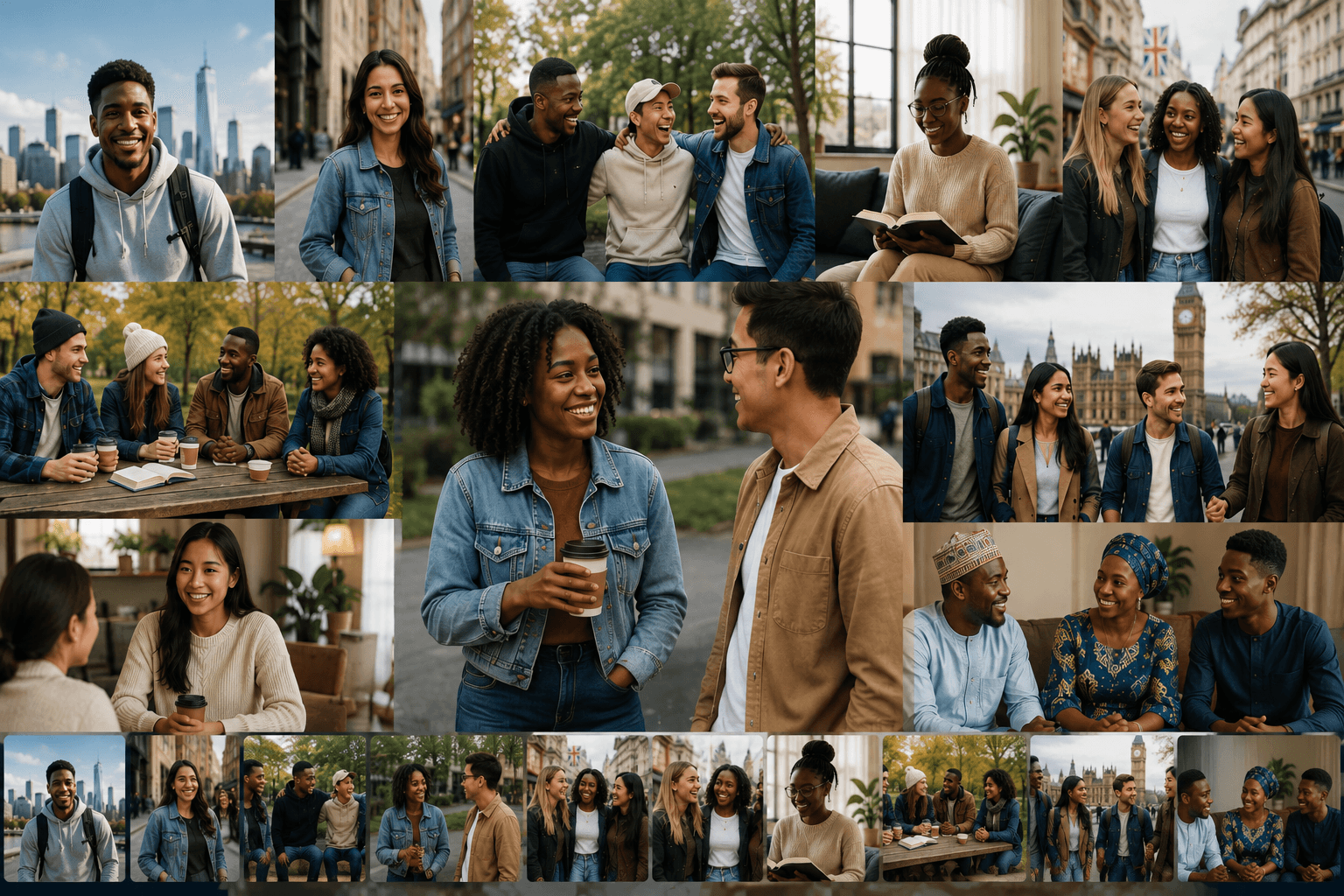 Young adults from diverse communities connecting together